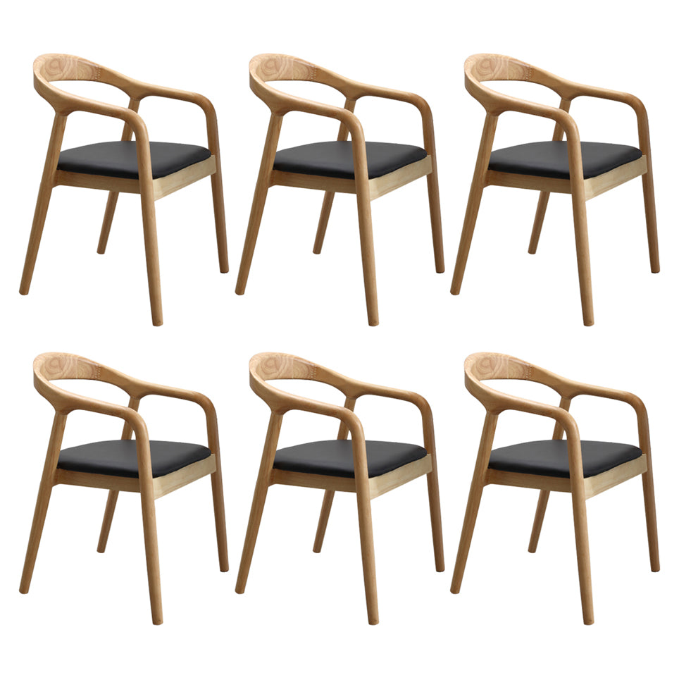 Chaise de salle à manger contemporaine en bois massif, chaise d'appoint à dossier ouvert pour la maison
