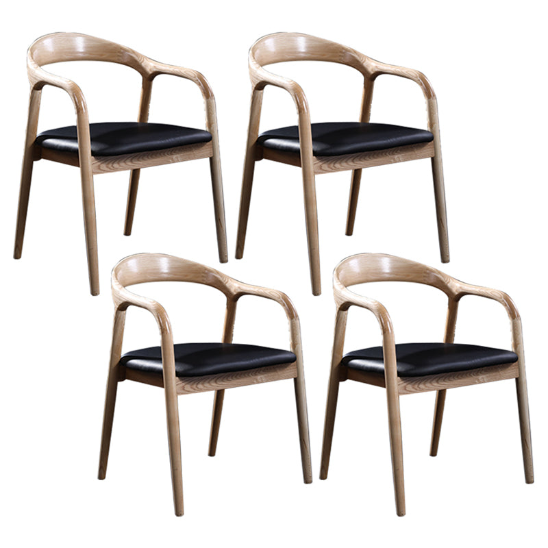 Chaise de salle à manger contemporaine en bois massif, chaise d'appoint à dossier ouvert pour la maison