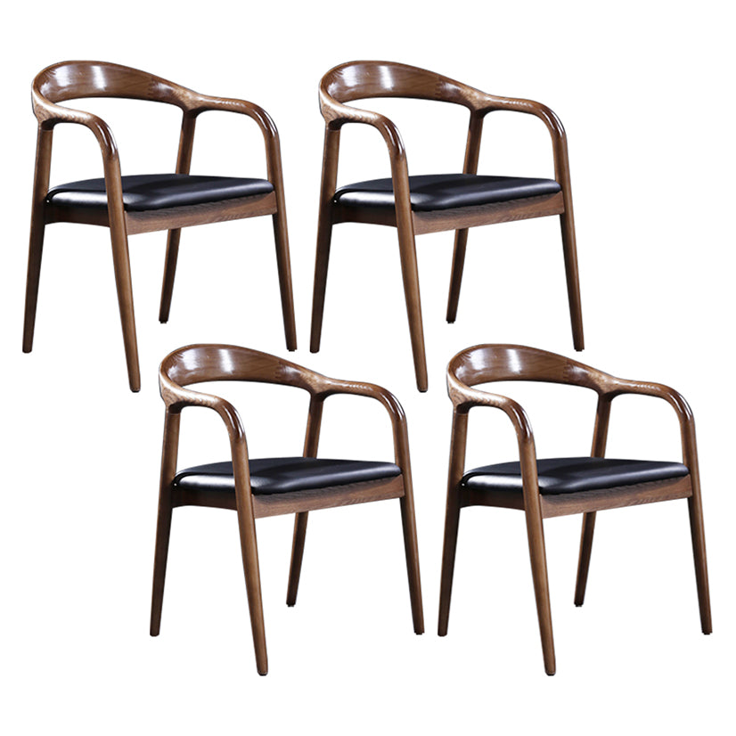 Chaise de salle à manger contemporaine en bois massif, chaise d'appoint à dossier ouvert pour la maison