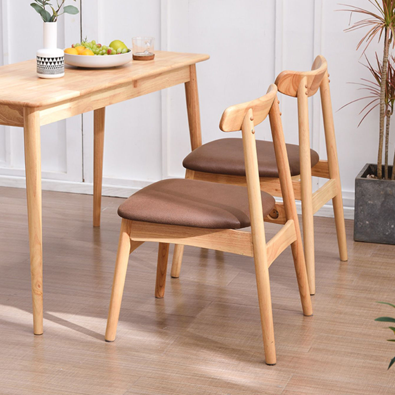 Chaise d'intérieur contemporaine à dossier ouvert en bois, chaise de salle à manger de 18 pouces de large