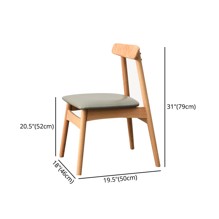 Chaise d'intérieur contemporaine à dossier ouvert en bois, chaise de salle à manger de 18 pouces de large