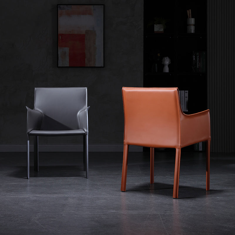 Chaise de salle à manger moderne en similicuir, finition mate, fauteuil de salle à manger Parsons