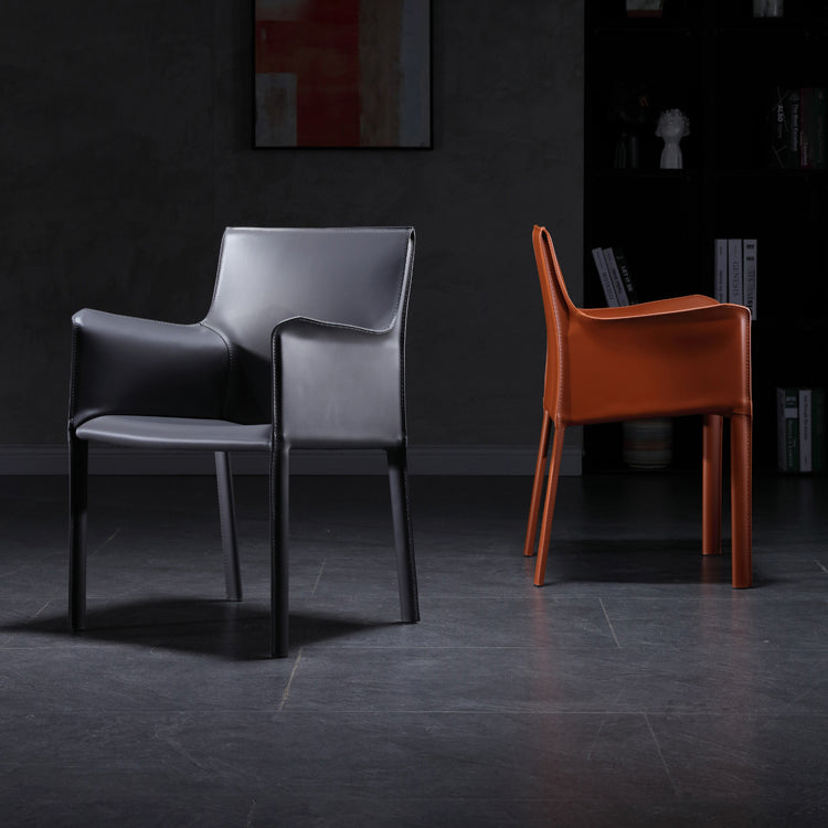 Chaise de salle à manger moderne en similicuir, finition mate, fauteuil de salle à manger Parsons