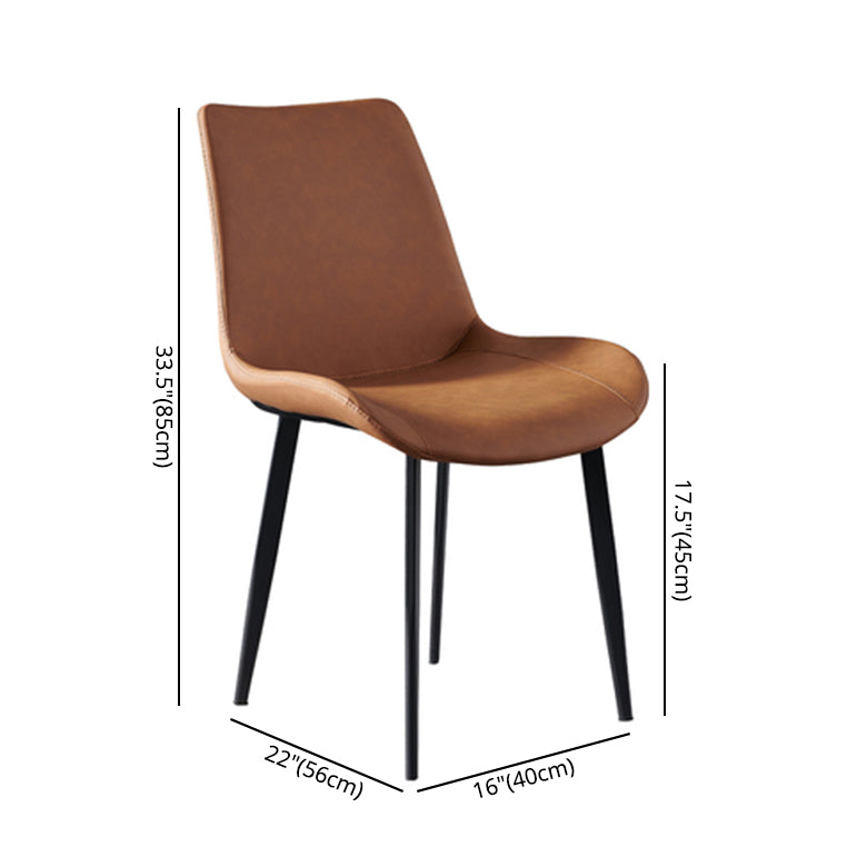 Chaises de salle à manger sans bras scandinaves en métal, chaise Parsons pour salle à manger, chaise d'appoint pour la maison