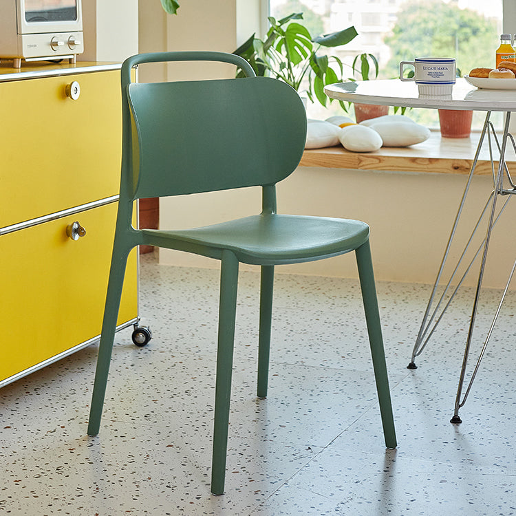 Nordic Style Plastic Dining Chair Open Back Dining Side Chair for Home Use
