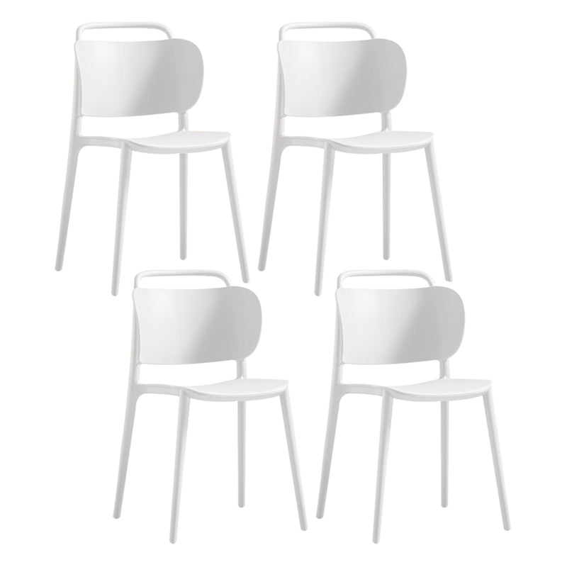 Nordic Style Plastic Dining Chair Open Back Dining Side Chair for Home Use