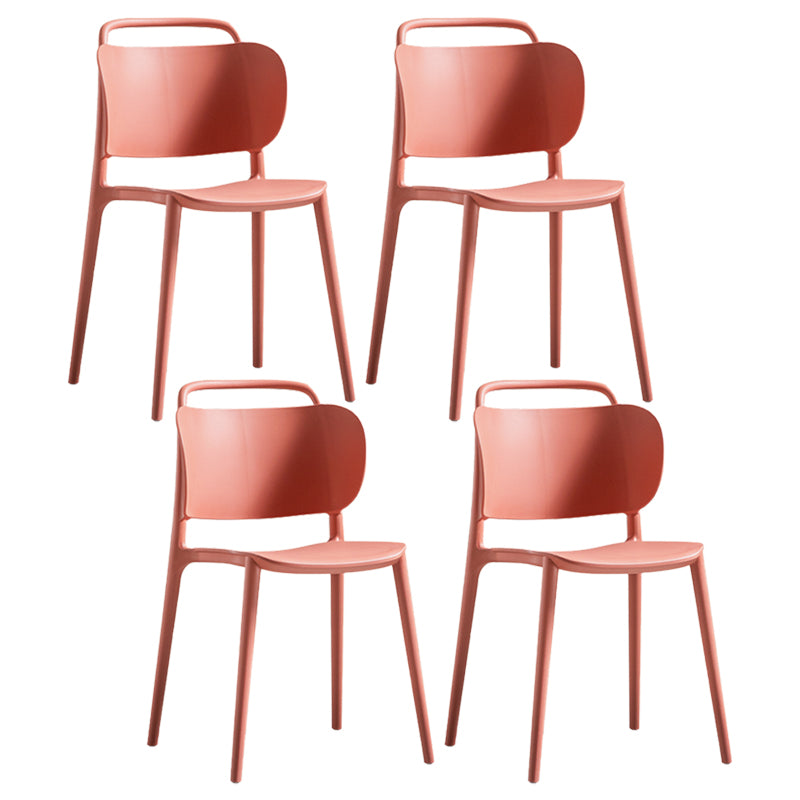 Nordic Style Plastic Dining Chair Open Back Dining Side Chair for Home Use