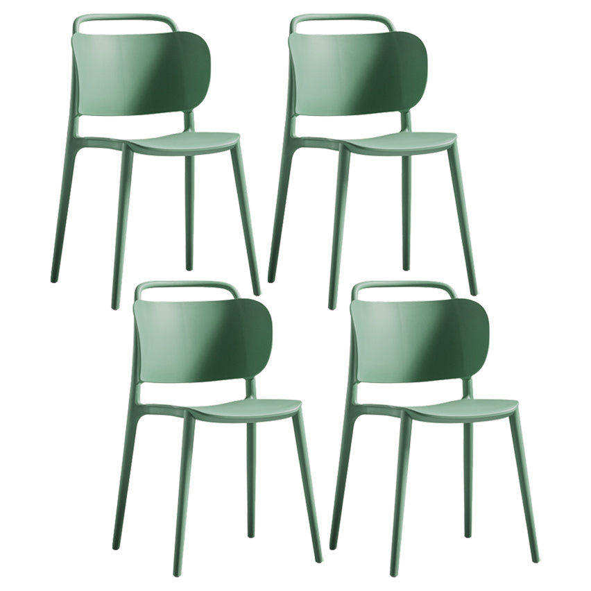 Nordic Style Plastic Dining Chair Open Back Dining Side Chair for Home Use