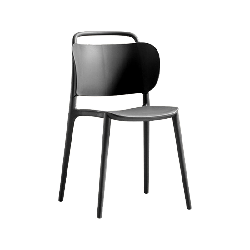 Nordic Style Plastic Dining Chair Open Back Dining Side Chair for Home Use