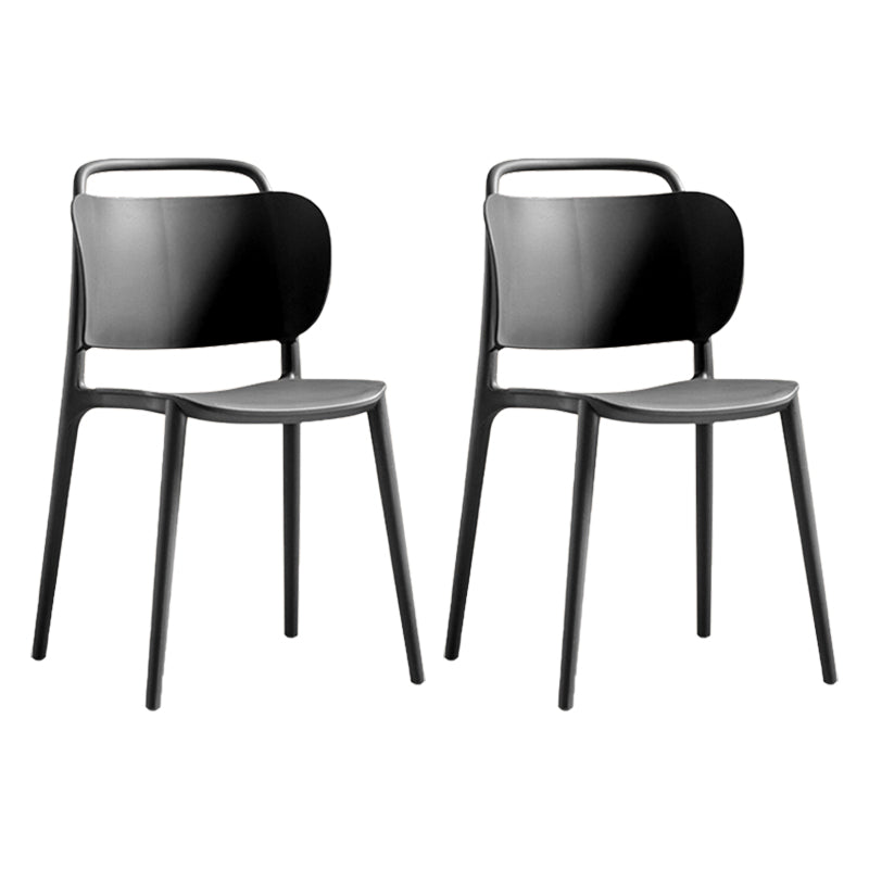 Nordic Style Plastic Dining Chair Open Back Dining Side Chair for Home Use