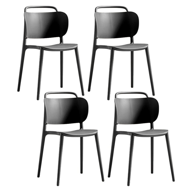 Nordic Style Plastic Dining Chair Open Back Dining Side Chair for Home Use