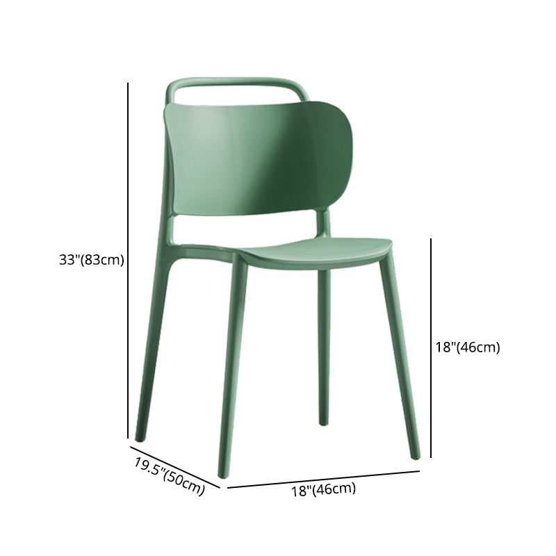 Nordic Style Plastic Dining Chair Open Back Dining Side Chair for Home Use