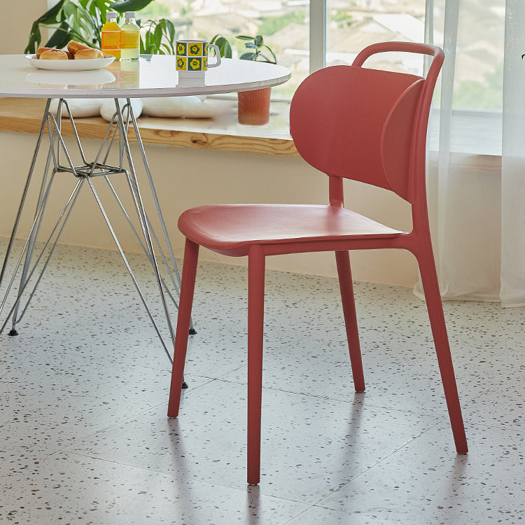 Nordic Style Plastic Dining Chair Open Back Dining Side Chair for Home Use