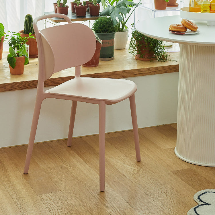 Nordic Style Plastic Dining Chair Open Back Dining Side Chair for Home Use