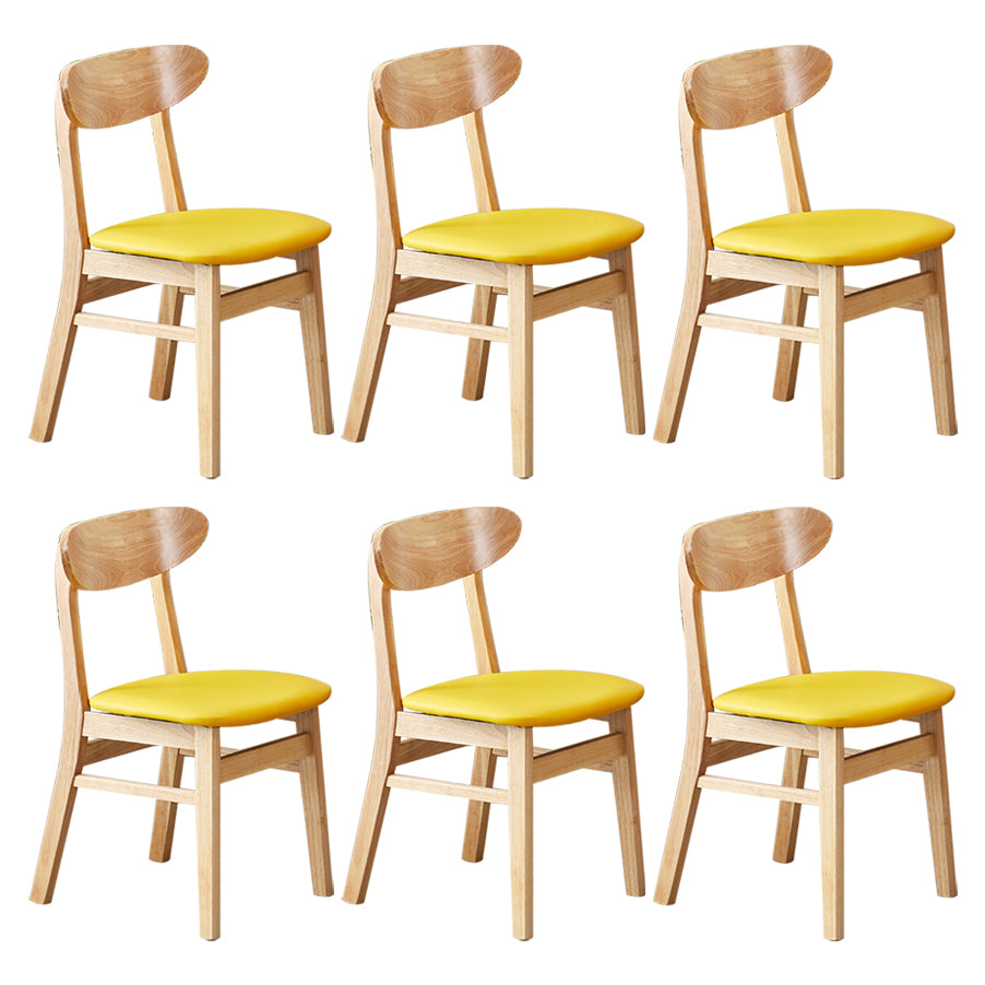 Chaise d'appoint de salle à manger moderne en bois avec coussin, chaise d'appoint à dossier ouvert pour la cuisine