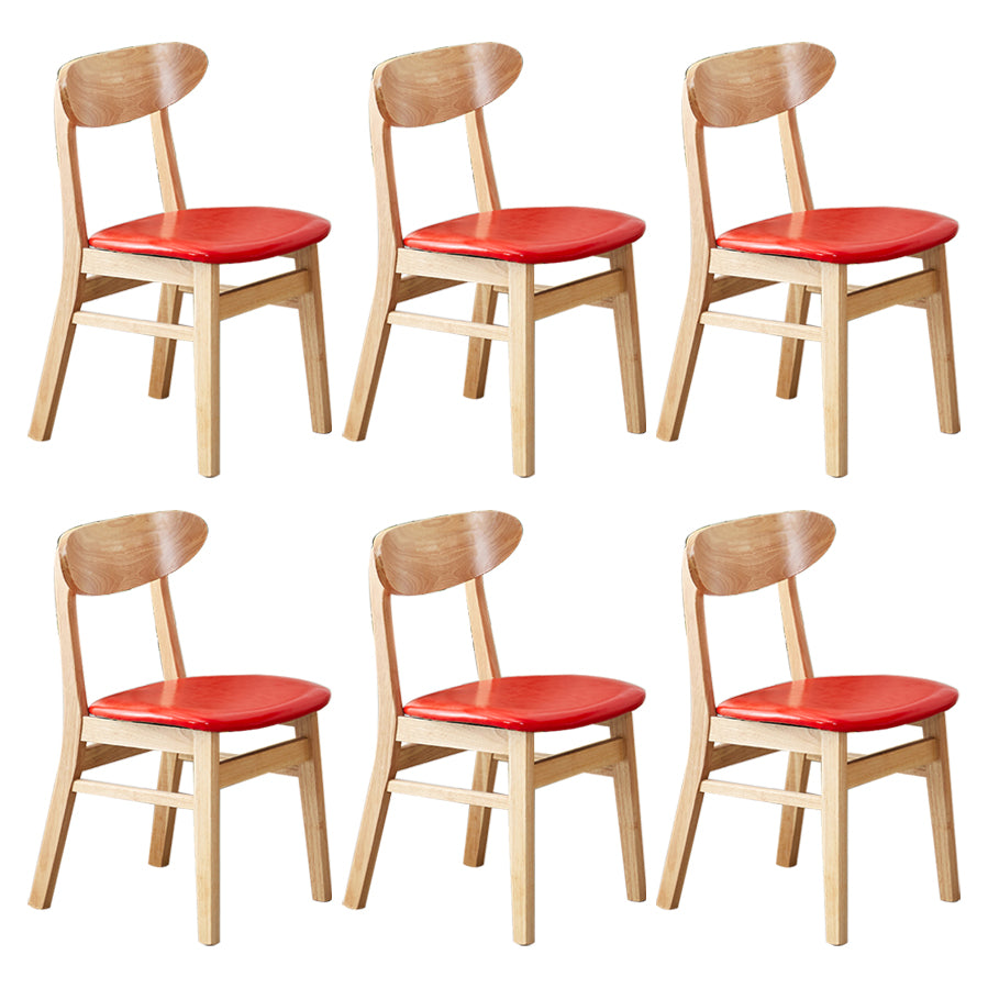 Chaise d'appoint de salle à manger moderne en bois avec coussin, chaise d'appoint à dossier ouvert pour la cuisine