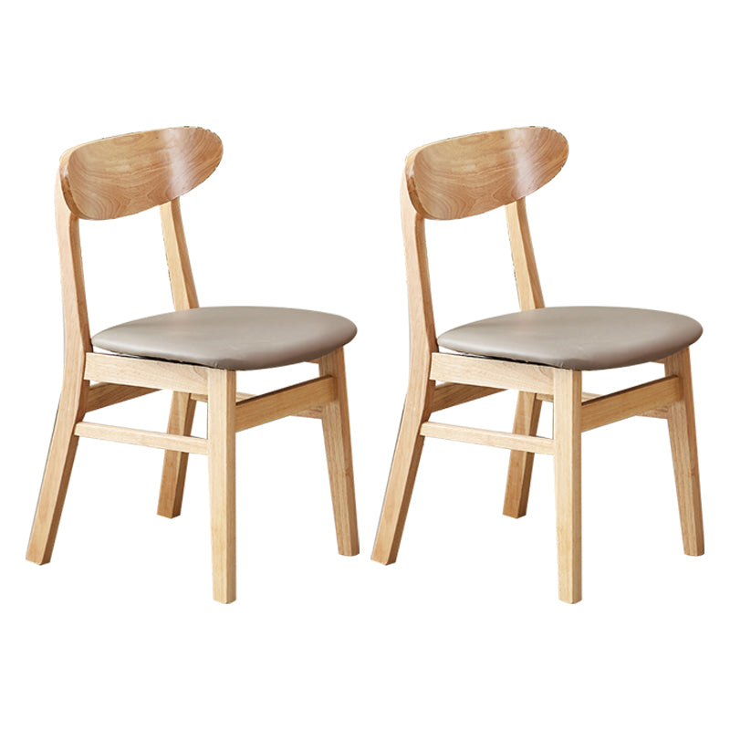 Chaise d'appoint de salle à manger moderne en bois avec coussin, chaise d'appoint à dossier ouvert pour la cuisine