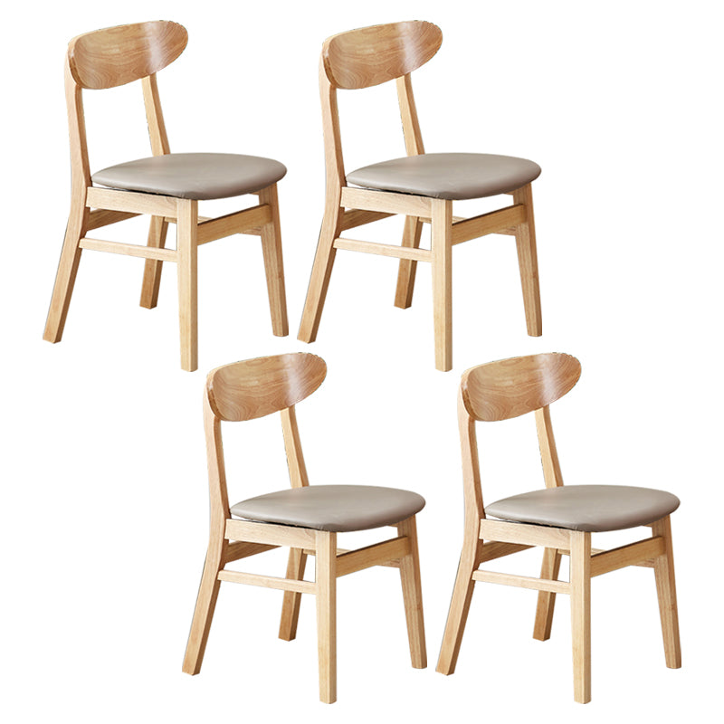 Chaise d'appoint de salle à manger moderne en bois avec coussin, chaise d'appoint à dossier ouvert pour la cuisine