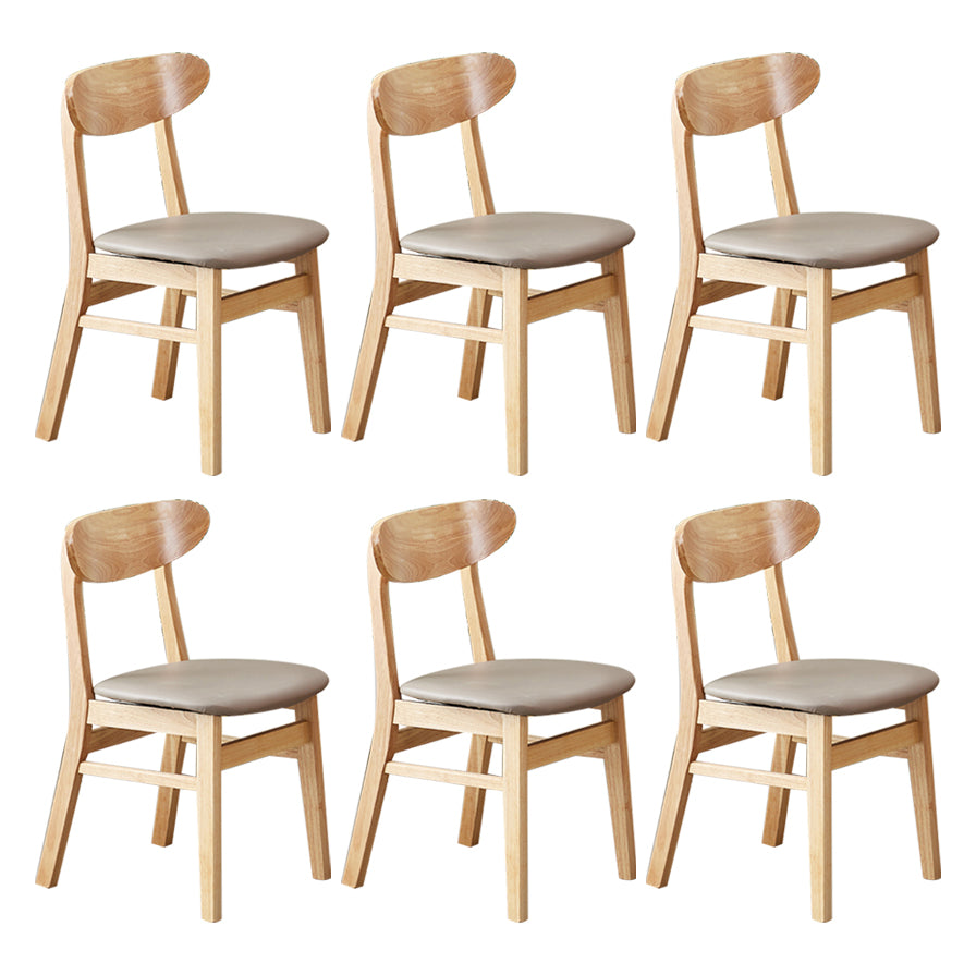 Chaise d'appoint de salle à manger moderne en bois avec coussin, chaise d'appoint à dossier ouvert pour la cuisine