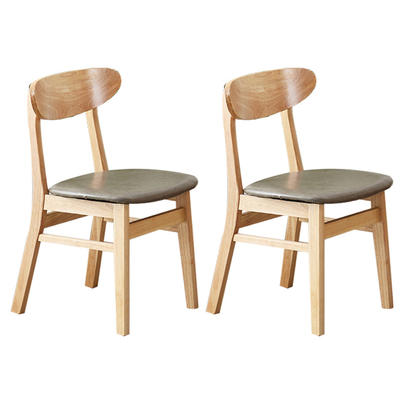 Chaise d'appoint de salle à manger moderne en bois avec coussin, chaise d'appoint à dossier ouvert pour la cuisine