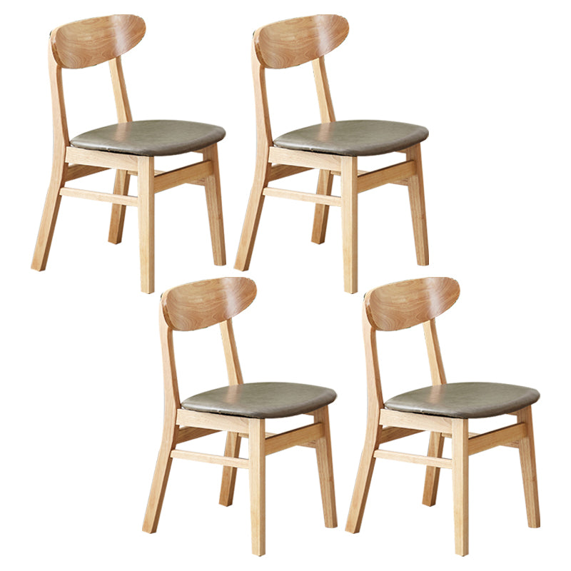 Chaise d'appoint de salle à manger moderne en bois avec coussin, chaise d'appoint à dossier ouvert pour la cuisine