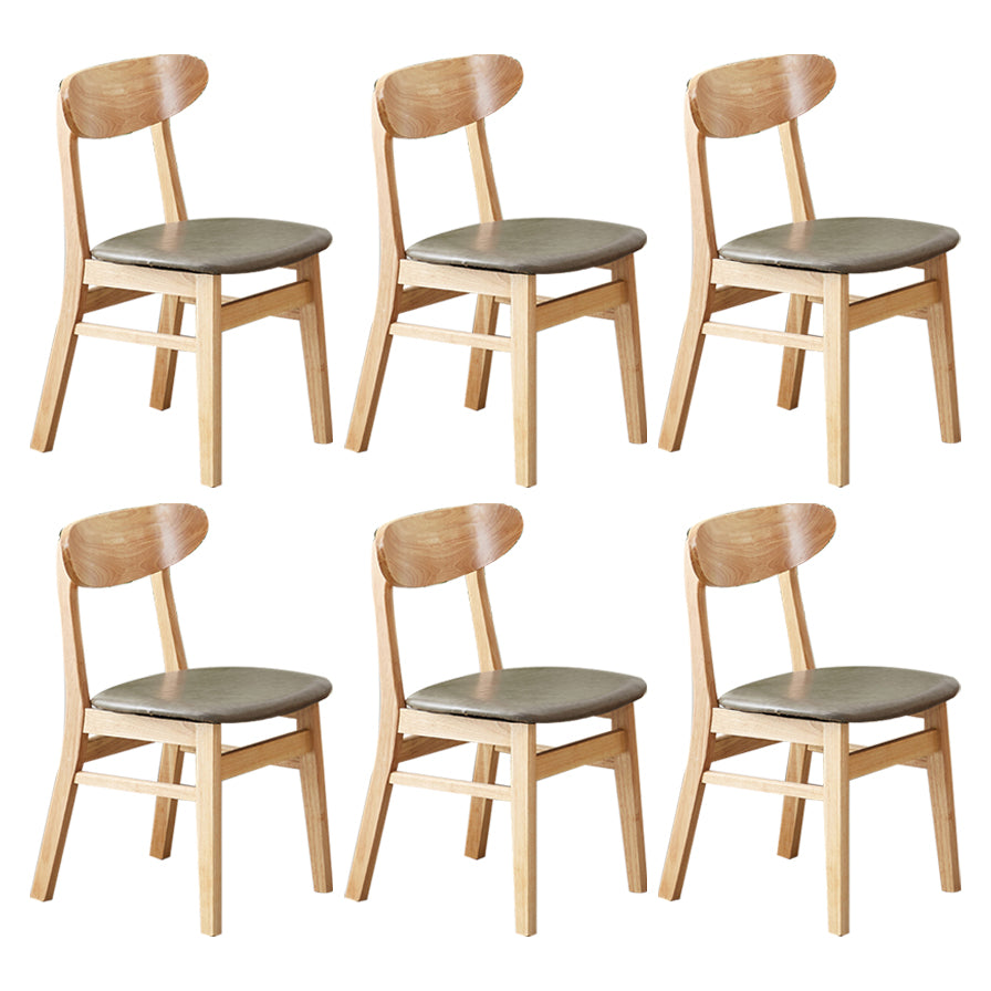 Chaise d'appoint de salle à manger moderne en bois avec coussin, chaise d'appoint à dossier ouvert pour la cuisine