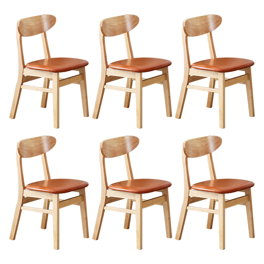 Chaise d'appoint de salle à manger moderne en bois avec coussin, chaise d'appoint à dossier ouvert pour la cuisine