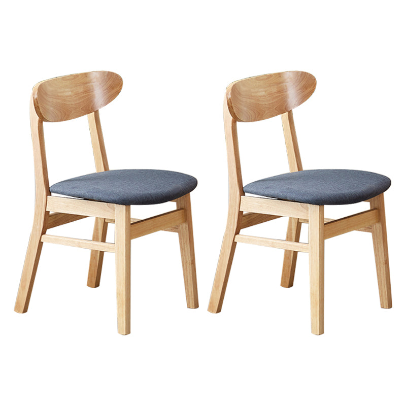 Chaise d'appoint de salle à manger moderne en bois avec coussin, chaise d'appoint à dossier ouvert pour la cuisine