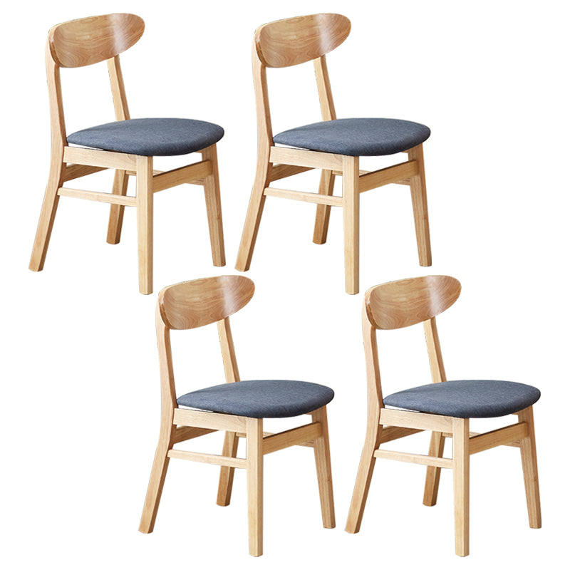 Chaise d'appoint de salle à manger moderne en bois avec coussin, chaise d'appoint à dossier ouvert pour la cuisine