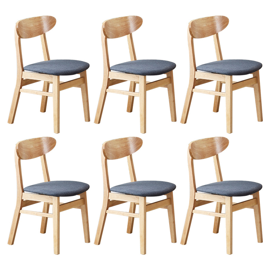 Chaise d'appoint de salle à manger moderne en bois avec coussin, chaise d'appoint à dossier ouvert pour la cuisine