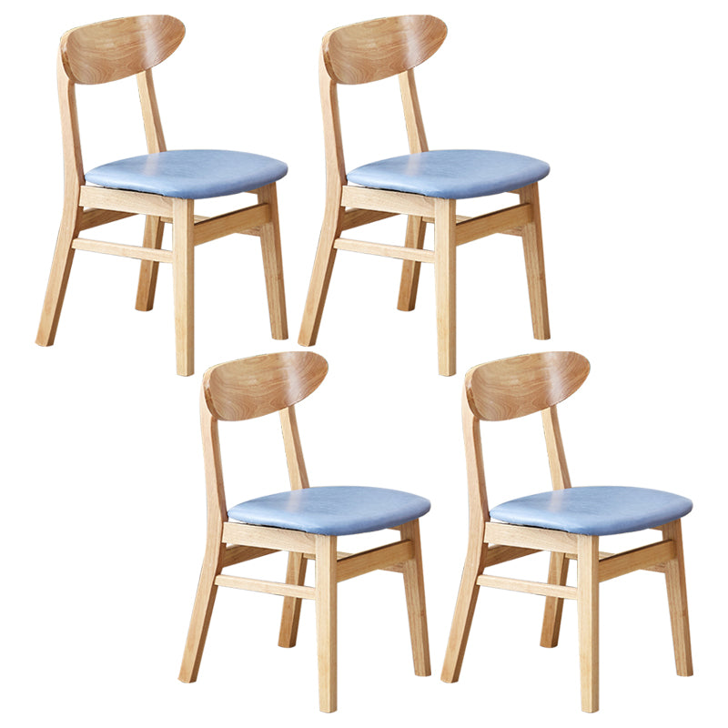 Chaise d'appoint de salle à manger moderne en bois avec coussin, chaise d'appoint à dossier ouvert pour la cuisine
