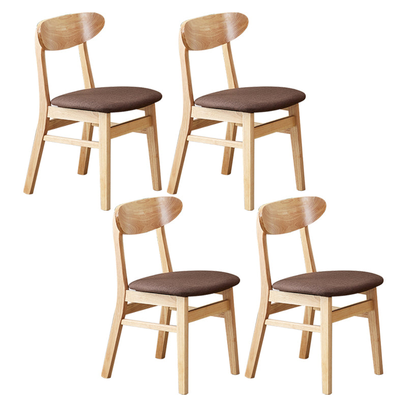 Chaise d'appoint de salle à manger moderne en bois avec coussin, chaise d'appoint à dossier ouvert pour la cuisine