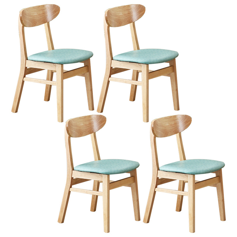 Chaise d'appoint de salle à manger moderne en bois avec coussin, chaise d'appoint à dossier ouvert pour la cuisine