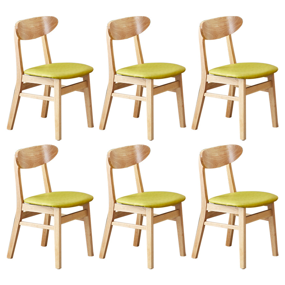 Chaise d'appoint de salle à manger moderne en bois avec coussin, chaise d'appoint à dossier ouvert pour la cuisine
