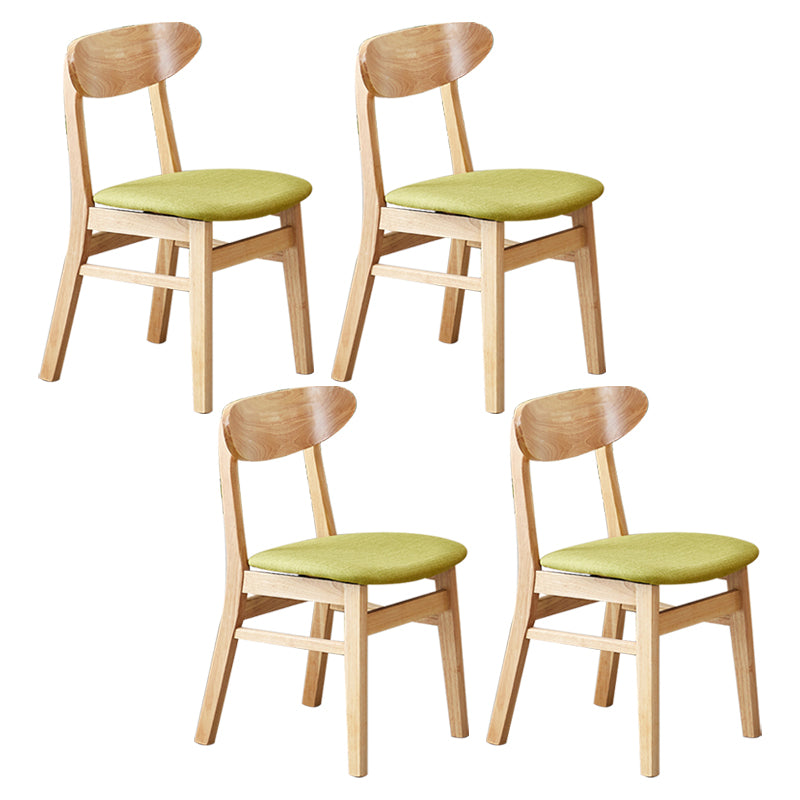 Chaise d'appoint de salle à manger moderne en bois avec coussin, chaise d'appoint à dossier ouvert pour la cuisine