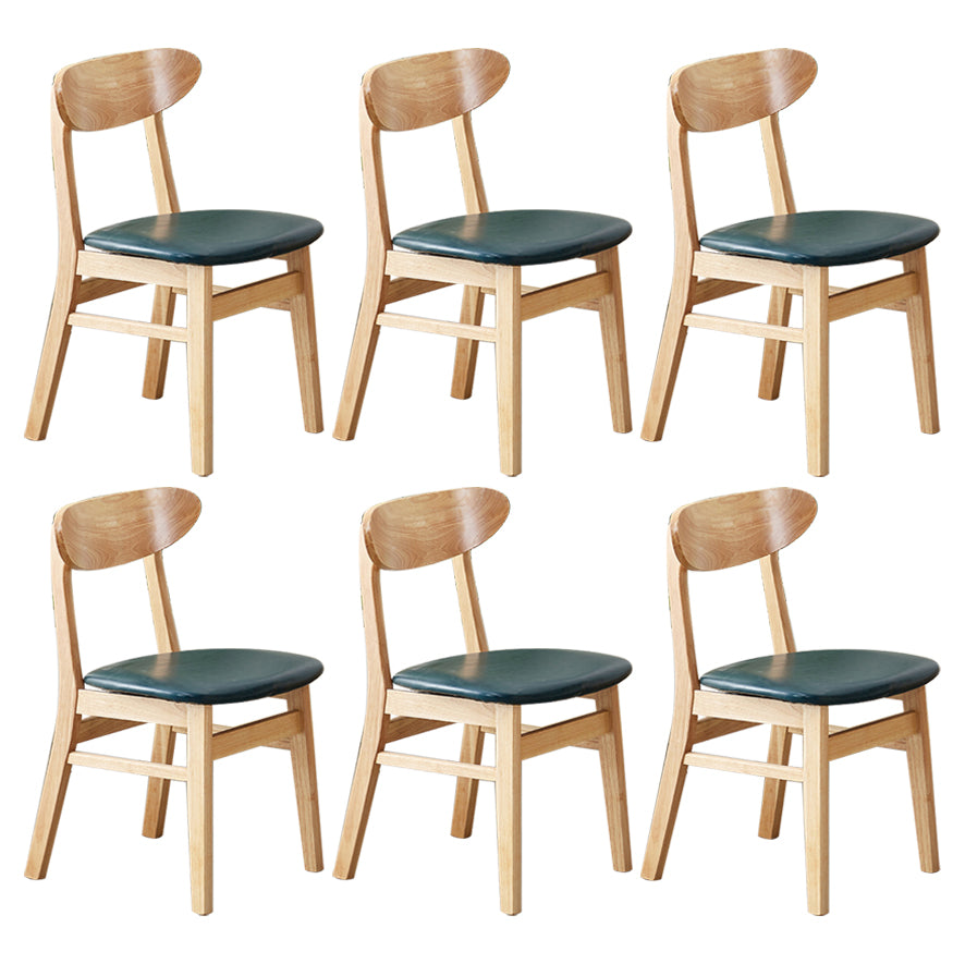 Chaise d'appoint de salle à manger moderne en bois avec coussin, chaise d'appoint à dossier ouvert pour la cuisine