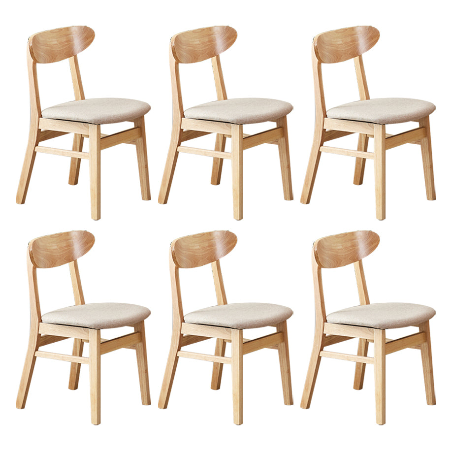 Chaise d'appoint de salle à manger moderne en bois avec coussin, chaise d'appoint à dossier ouvert pour la cuisine