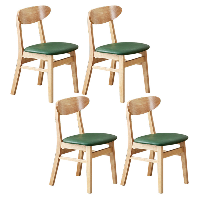 Chaise d'appoint de salle à manger moderne en bois avec coussin, chaise d'appoint à dossier ouvert pour la cuisine