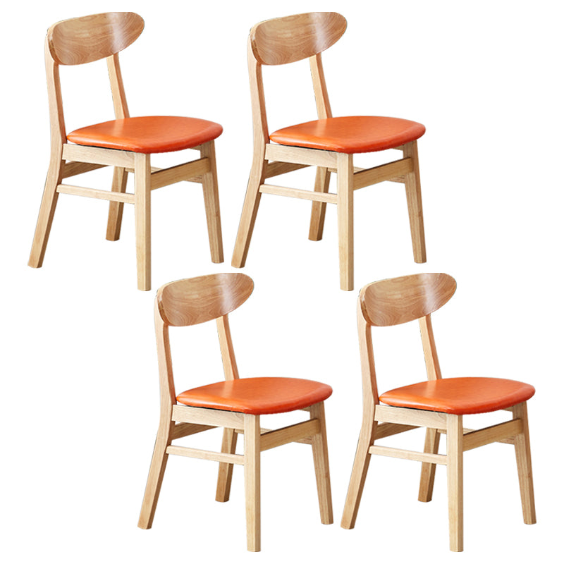 Chaise d'appoint de salle à manger moderne en bois avec coussin, chaise d'appoint à dossier ouvert pour la cuisine