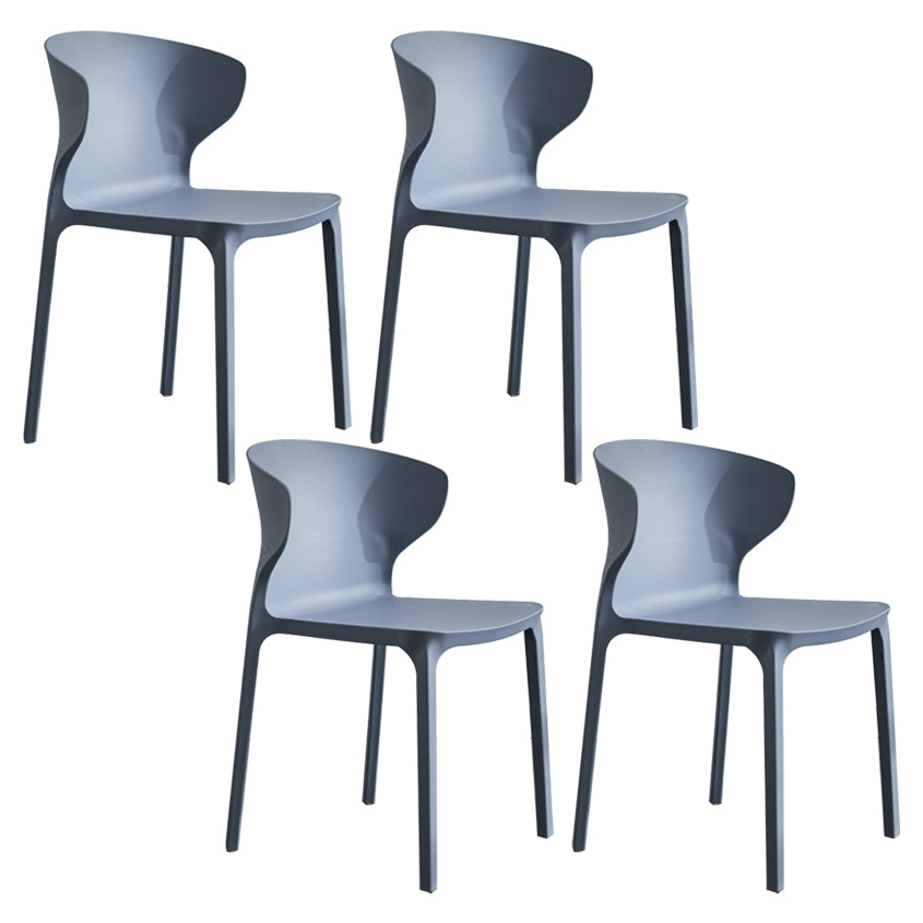 Chaise de salle à manger empilable en plastique à oreilles de fauteuil contemporain à la maison