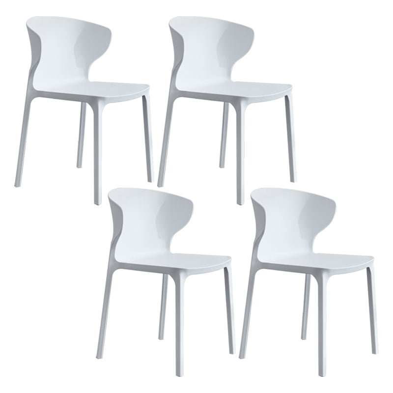 Chaise de salle à manger empilable en plastique à oreilles de fauteuil contemporain à la maison