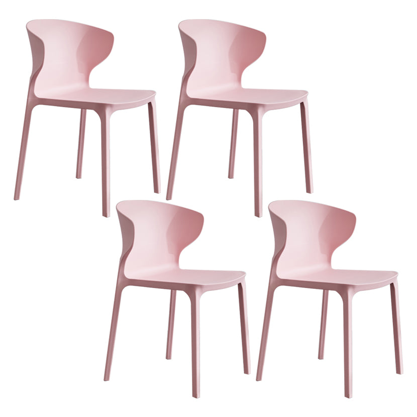 Chaise de salle à manger empilable en plastique à oreilles de fauteuil contemporain à la maison