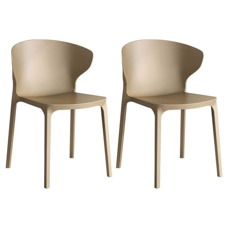 Chaise de salle à manger empilable en plastique à oreilles de fauteuil contemporain à la maison
