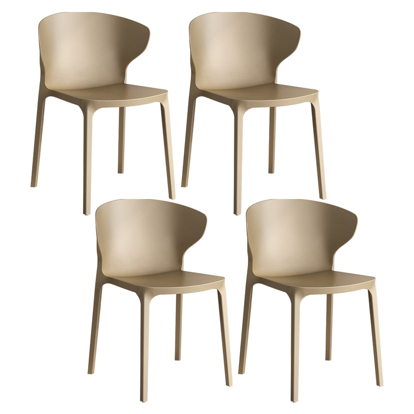 Chaise de salle à manger empilable en plastique à oreilles de fauteuil contemporain à la maison