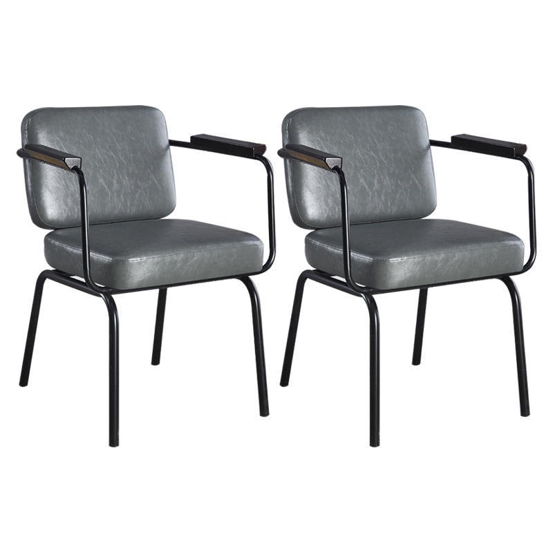 Chaise de salle à manger industrielle en métal, finition métallique, fauteuil de salle à manger Parsons