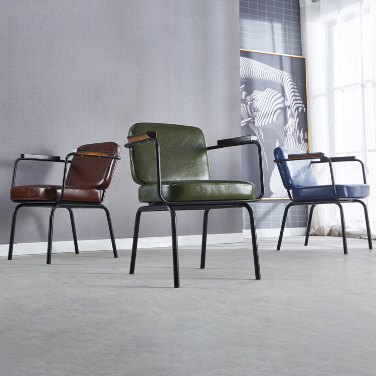 Chaise de salle à manger industrielle en métal, finition métallique, fauteuil de salle à manger Parsons