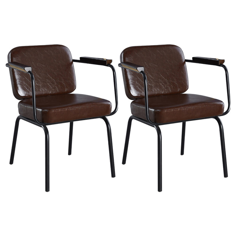 Chaise de salle à manger industrielle en métal, finition métallique, fauteuil de salle à manger Parsons