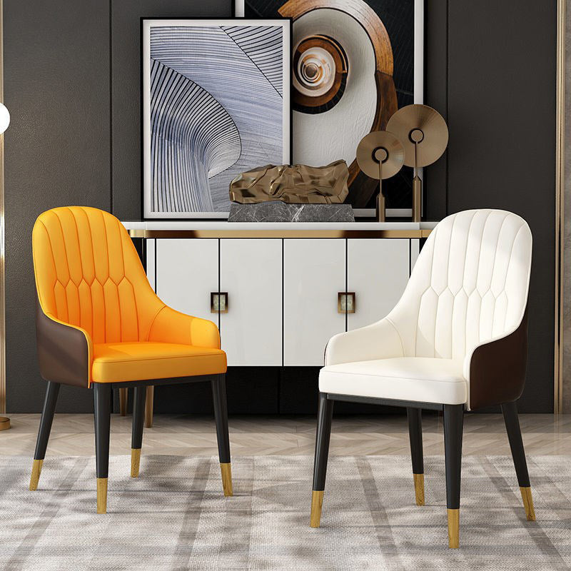 Chaise à bras en métal scandinave, chaise Parsons pour salle à manger, chaise d'appoint pour la maison