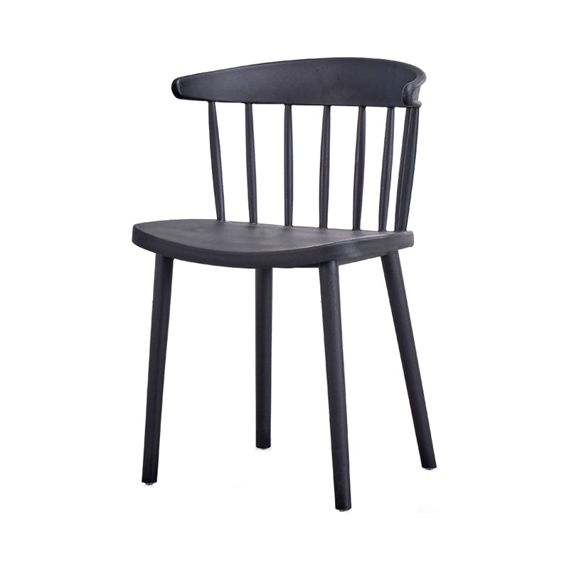 Contemporary Style Plastic Dining Armchair Windsor Back Side Chair for Home
