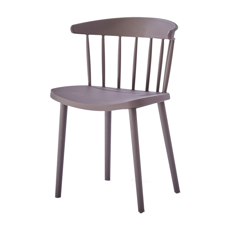 Contemporary Style Plastic Dining Armchair Windsor Back Side Chair for Home